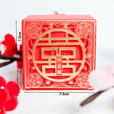 hộp bánh cưới laze chữ hỷ nhỏ