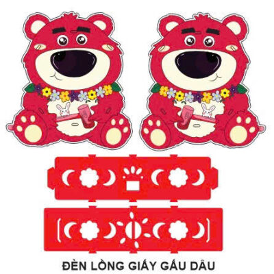 Lồng đèn trung thu - gấu dâu