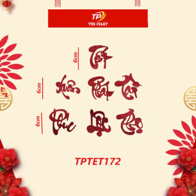 Chữ dán xốp Đỏ sz 6 ( đủ chữ ... )